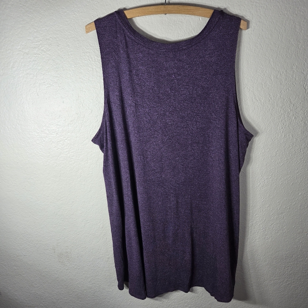 LOGO By Lori Goldstein Purple Tunic Tank Top Plus Size 2X Sleeveless Crew Neck - Picture 2 of 15